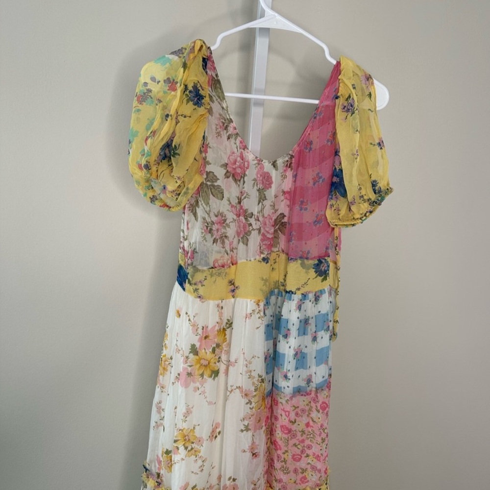 LOVESHACKFANCY Patchwork Silk Maxi Dress Founder Favorite - Picture 5 of 7